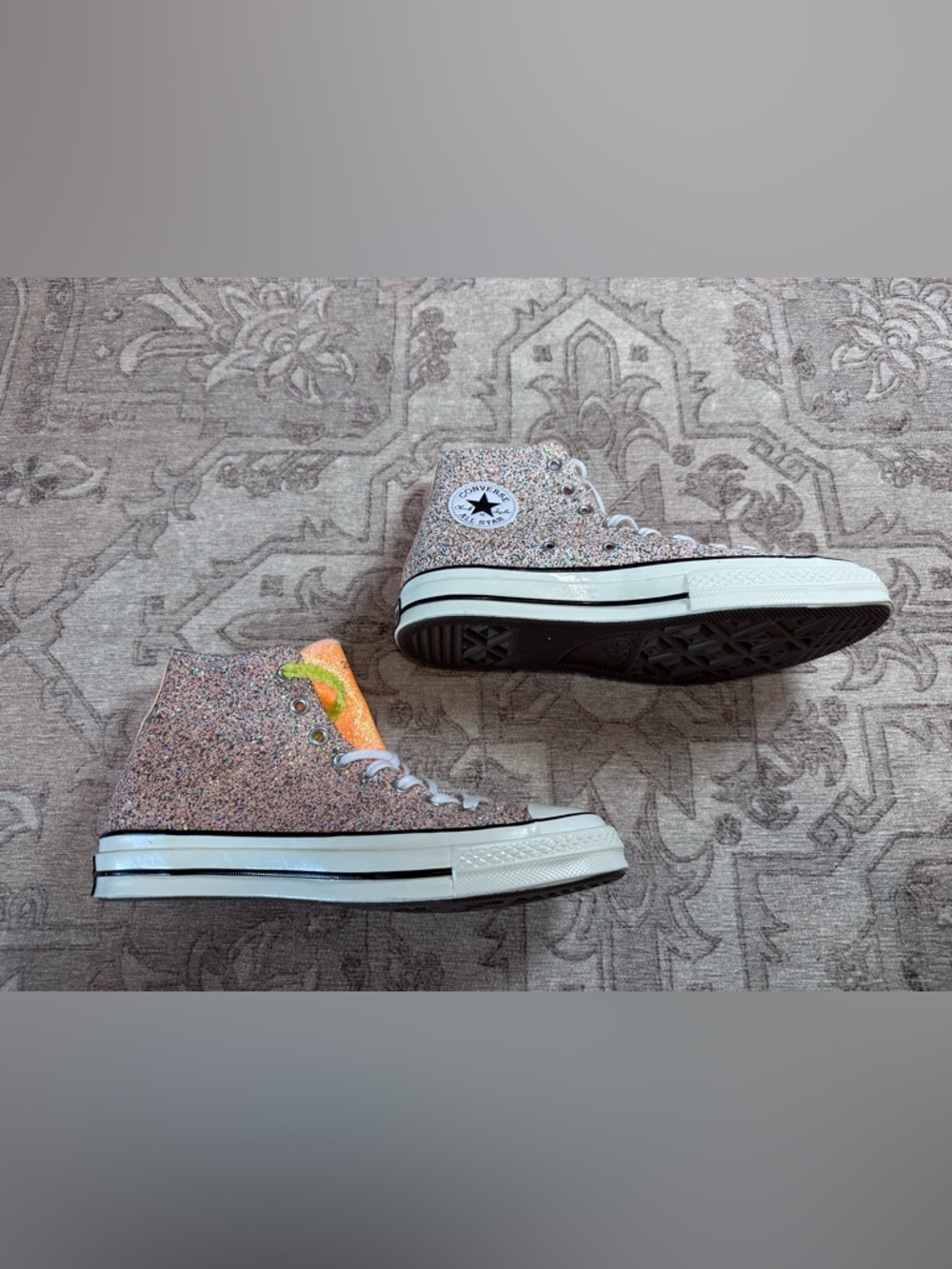 Converse Glitter High Top Sneakers - Pink with Orange Accents - Picture 4 of 9